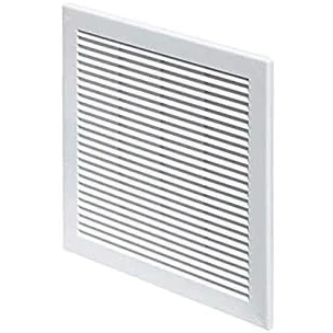 Image of Awenta Plastic Air Vent Grille Cover 300x300mm 12x12 inch, White with Insect Grid Fly Net, Screw Hole Covers for Better Look
