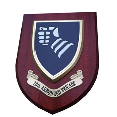 Image of Military 20th Armoured Brigade Wall Plaque Regimental Mess Shield