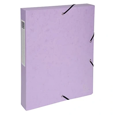 Image of Exacompta Ref. 59570E 1 file box with Aquarel rubber bands 6 cm spine 600 g/m2 glossy card dimensions 25 x 33 for A4 documents random colour delivered assembled