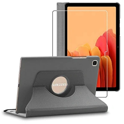 Image of ebestStar for Samsung Galaxy Tab A7 10.4 Case T505 (2022, 2020), Cover 360 Rotating Protection, PU Leather, Grey + Glass Screen Protector
