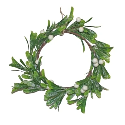 Image of Christmas Door Wreath 32cm Mistletoe Decoration 4737