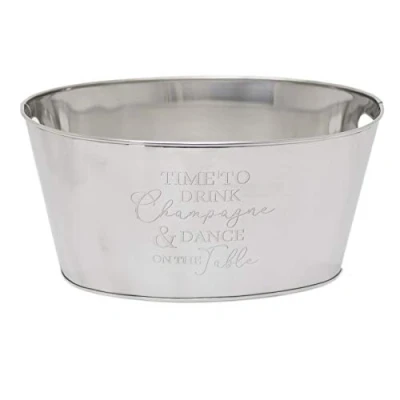 Image of Carousel Home Gifts Deluxe Stainless Steel Champagne Cooler Silver Ice Bucket Wine Bottle Chiller Drinks