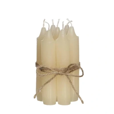 Image of comforder Candle Set (7 Pieces), 11 cm Taper Candles Cream, Table Plain, 4+ Hours Burning Time