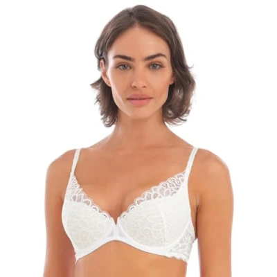 Image of Wacoal Womens Raffine Plunge Bra Beige Spandex Size 34C