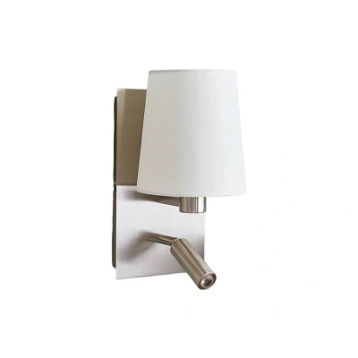 Image of Lindby wall light Aiden, white, nickel, LED reading