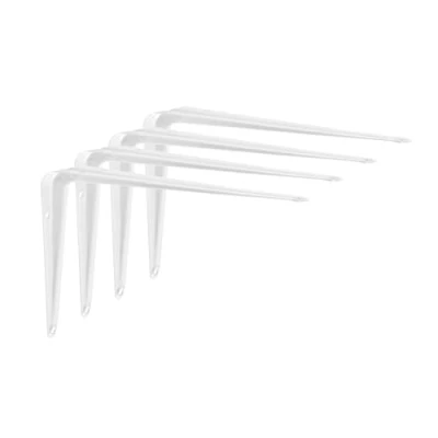 Image of Neptune White London Style Metal Steel Shelf Wall Brackets 75mm x 100mm 3&quot; 4&quot; (4, White)