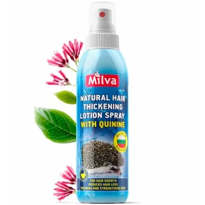 Image of Milva Hair Thickening Spray with Quinine Extract Loss Treatment for Women and Men No Rinse Water Tonic Stimulant Growth Nourishe Scalp, Stimulate Regrowth 200 ML