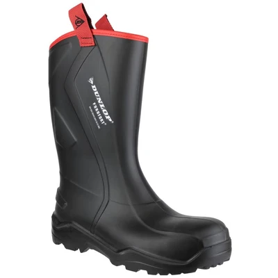 Image of Dunlop Mens Purofort+ Rugged Full Safety Wellington Boots (49 EUR) (Black)