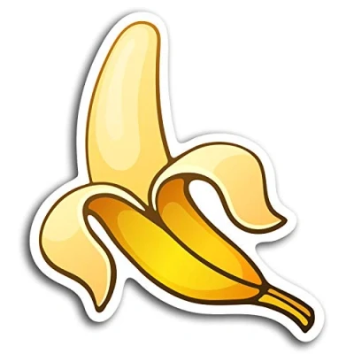 Image of 2 x 10cm Peeled Banana Fruit Vinyl Stickers Sticker Laptop Luggage #19326 (10cm Tall)