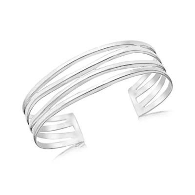 Image of Tuscany Silver Women&#039;s Sterling Fancy Torque Bangle