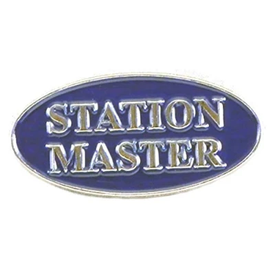 Image of Metal Enamel Pin Badge Station Master Person In Charge Steam Train Railway by Mainly
