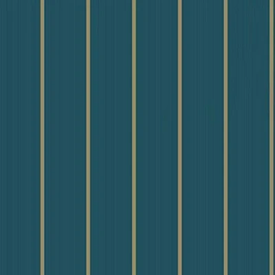 Image of Teal Cabaret Stripe Wallpaper Gold Glitter Vinyl Textured Metallic