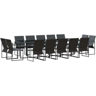 Image of vidaXL 19 Piece Garden Dining Set with Cushions Steel and Textilene