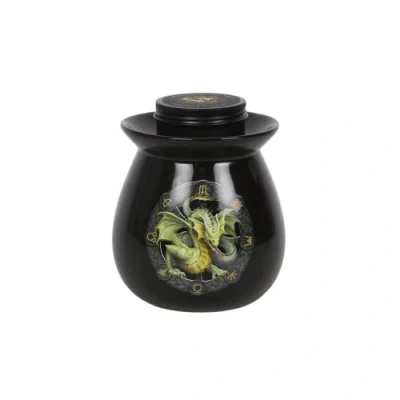 Image of Enchanting Mabon Wax Melt Burner Set by Anne Stokes 11.5cm x 10cm (1 Pack) Luxury Apple Infused Soy Melts &amp; Ceramic Warmer Ideal for Fantasy Pagan Lovers
