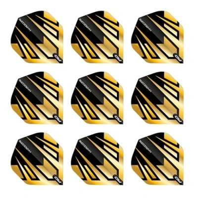 Image of RED DRAGON Hardcore Premium Gold &amp; Black Tribal Dart Flights 3 Sets Per Pack (9 in total)