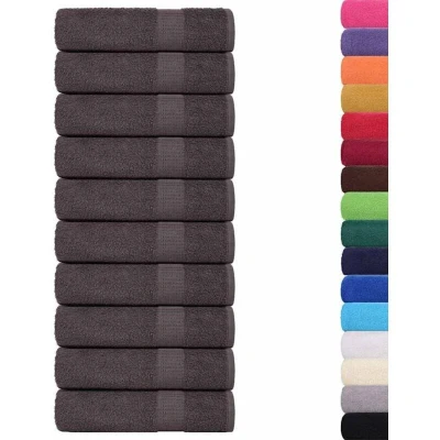 Image of vidaXL Shower Towels 10 pcs Anthracite 70x140 cm 360 gsm 100% Cotton