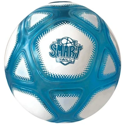 Image of Smart Ball SBCB1B Football Gift for Boys and Girls from 6 Years Old Kick Up Counting Power with Bright Lights Sounds Training Children, White Blue