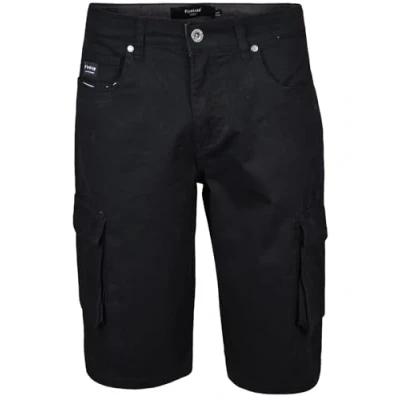 Image of Firetrap Men Shorts Chino Cotton Zip Fly Summer Half Pants with Belt Loops Casual Bottoms Pockets Black 34