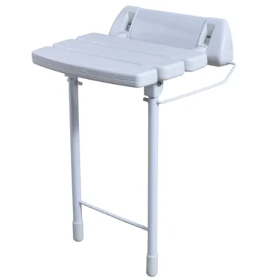 Image of Taps2Traps® Wall Mounted Fold Down Shower Seat With Legs