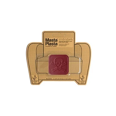 Image of MastaPlasta Self Adhesive Premium Leather Repair Patch Red Pirate 5cm x (2in 2in). First Aid for Sofas, Car Seats, Handbags, Jackets
