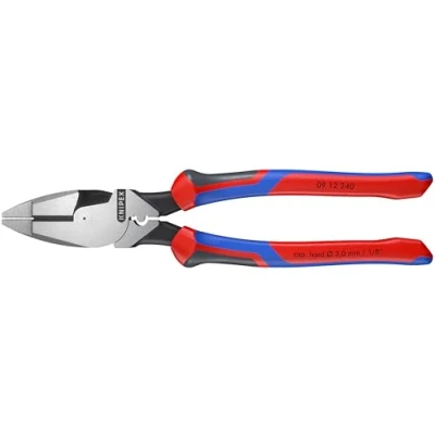 Image of Knipex Lineman&#039;s Pliers American style black atramentized, with multi component grips 240 mm 09 12