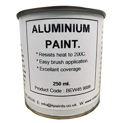 Image of 1 x 250ml Silver Heat Resistant to 200C Aluminium Paint for Wood Metal