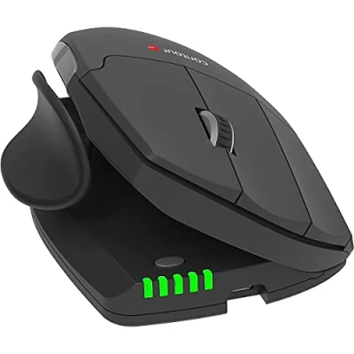 Image of Contour Unimouse Award Winner Ergonomic Mouse with Thumb support Wireless Vertical For Left Handed 35 to 70 degrees angle 6 buttons + scroll Windows and Mac
