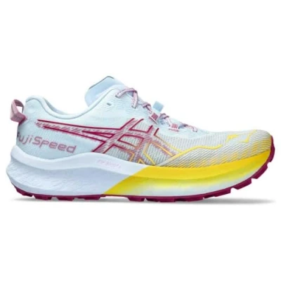 Image of ASICS Women&#039;s FUJISPEED 2 Sneaker, Light Blue/BlackBerry, 5 UK