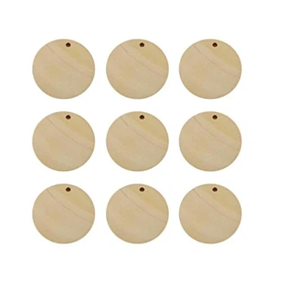 Image of Birthday Board Tags Log Discs 50pcs Wooden Earring Charms Unfinished Blank Round Wood Jewelry Making Crafts DIY Pendants (30mm) Circle