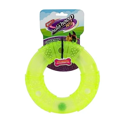 Image of Jazwares Wham O Pets Chewla Hoop Treat Dispenser Boredom Buster, Mentally Stimulating, Challenging Interactive Dog Toy