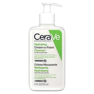 Image of CeraVe Cream to Foam Cleanser with Amino Acids for Normal Dry Skin 236ml