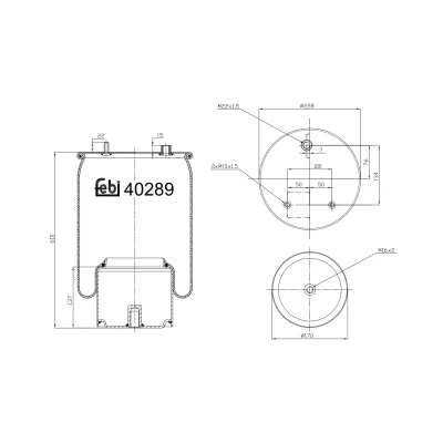 Image of 1794425 Boot, air suspension FEBI BILSTEIN 40289 Rear Axle Left, Right