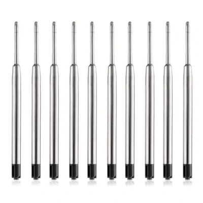 Image of DOETYD 10 PCS Metal Cartridge Set Include Black Ink Pen Refills Ballpoint Refill for Replacement of Suitable Parker Pens