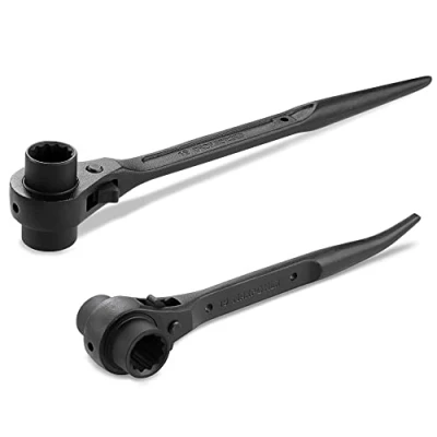 Image of MAXPOWER Spud Ratchet Set 2PCs, Straight Scaffold Spanner Wrench 19mm x 21mm &amp; Offset Podger 17mm
