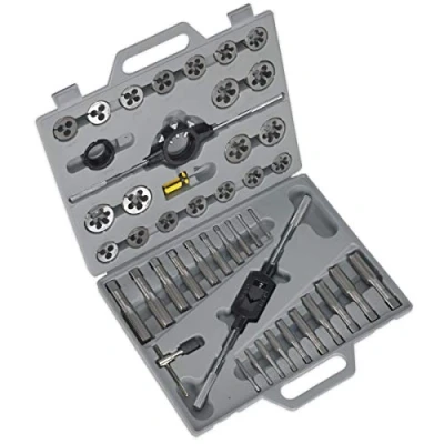 Image of Sealey Tap &amp; Die Set 45pc Split Dies Metric