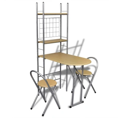 Image of vidaXL Foldable Breakfast Bar Set with 2 Chairs
