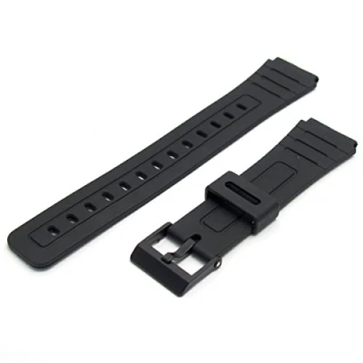 Image of Replacement Watch Strap 18mm Black Resin to fit Casio F91, F105, F94