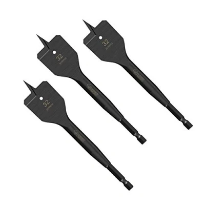 Image of 3 x SabreCut SCRIW32_3 32mm 152mm Impact Rated Flat Wood Spade Bits Compatible with Bosch Dewalt Makita Milwaukee and Many Others