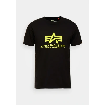 Image of Alpha Industries Print Tshirt black, Men&#039;s, Size: Large, Black