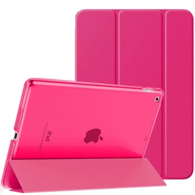 Image of MoKo Case for iPad 10.2 9th Generation 2021/ 8th 2020/ 7th 2019, Slim Stand Hard Back Shell Smart Cover inch, Auto Wake/Sleep, Bright Pink