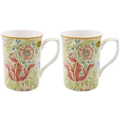 Image of The Leonardo Collection LP94707 William Morris Compton Set of 2 Mugs, Fine China, Boxed