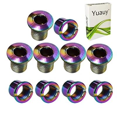 Image of Yuauy 5 pcs Double Chainring Bolts Screws Colorful Disc Crankset Nuts Chainwheel Fit for Road Bike Mountain MTB