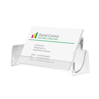 Image of SIGEL VA120 Business Card Holder for up to 50 cards, clear