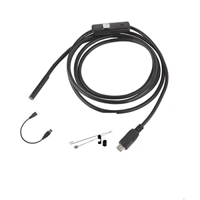 Image of USB Endoscope MASO 5.5MM 2 in 1 IP67 Waterproof Borescope Inspection Camera with 6 Led and 5.5M Snake Cable Adapter for Android Phone Tablet Device length: 5M