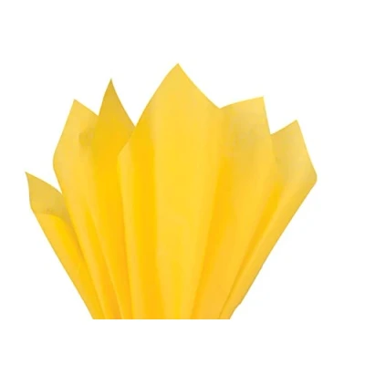 Image of MustBeBonkers Tissue Wrapping Paper 18GSM Colour Fast Acid Free 35 x 45cm (Yellow, 5)