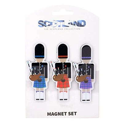 Image of Scottish Multi Piper,Sheep,Nessie, Scottie and Highland Cow Magnet Sets (Red)