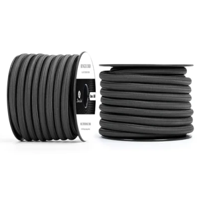 Image of Abma Cord Bungee 10mm 10M Elastic Shock 100% Stretch Rope for Tarpaulin, Trailer, Backpack, Tent Pole, Kayak Black