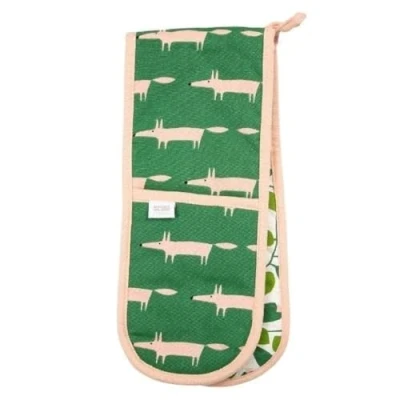 Image of Scion Living Mr Fox Double Oven Gloves Mint Leaf