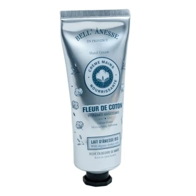 Image of Label Provence French Hand Cream with Organic Donkey Milk and Shea Butter Cotton Flower Fragrance 75ml Tube