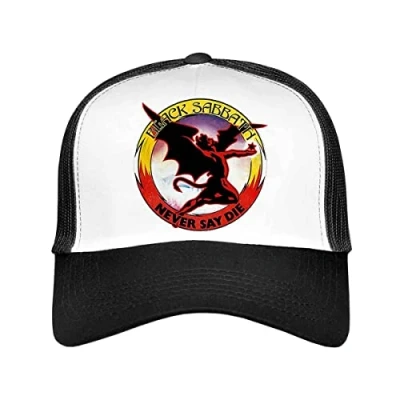 Image of Black Sabbath Never Say Die Trucker Cap &amp; White